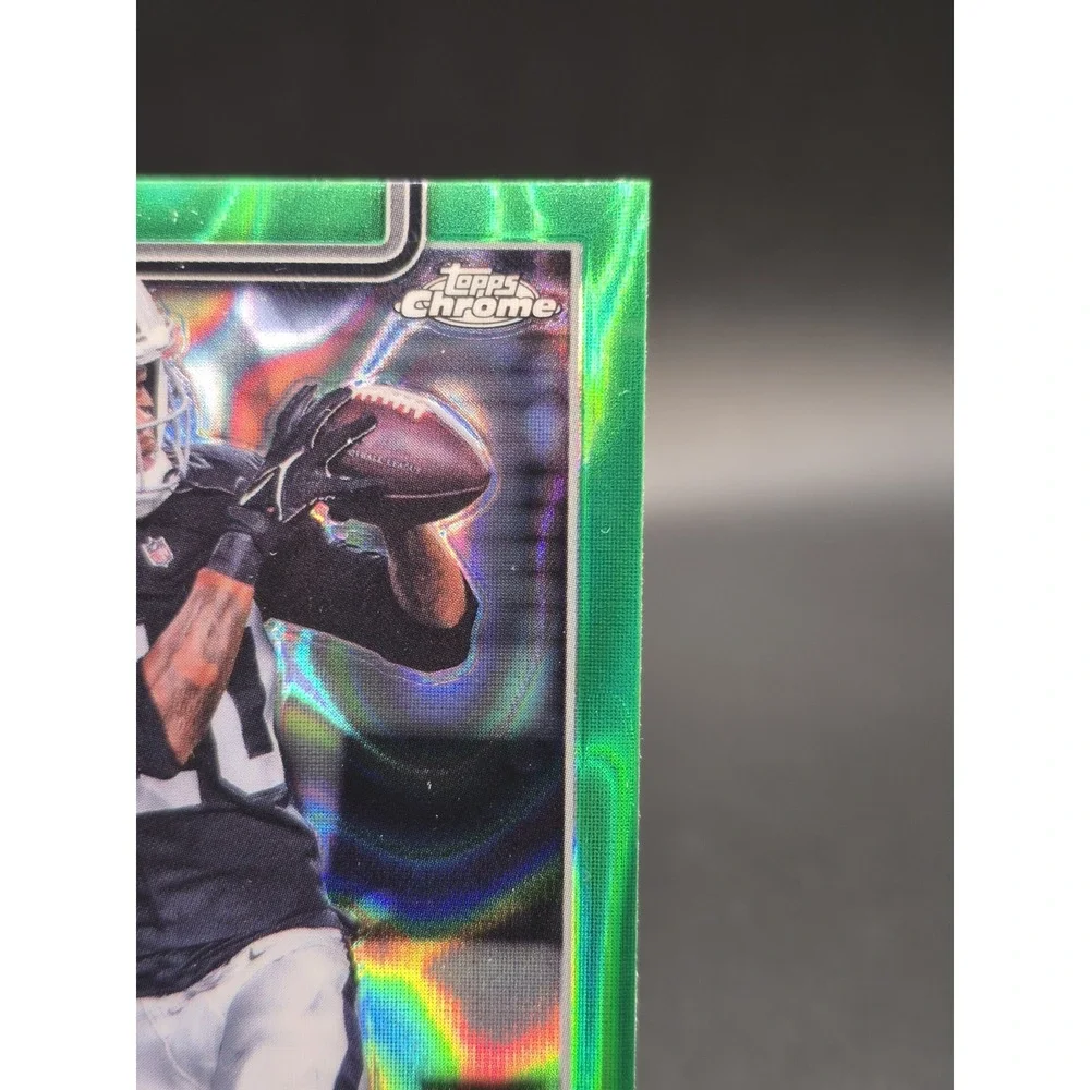 2025 Topps Chrome Dont'e Thornton Jr. #385 Green Refractor /99 (RC) Raiders